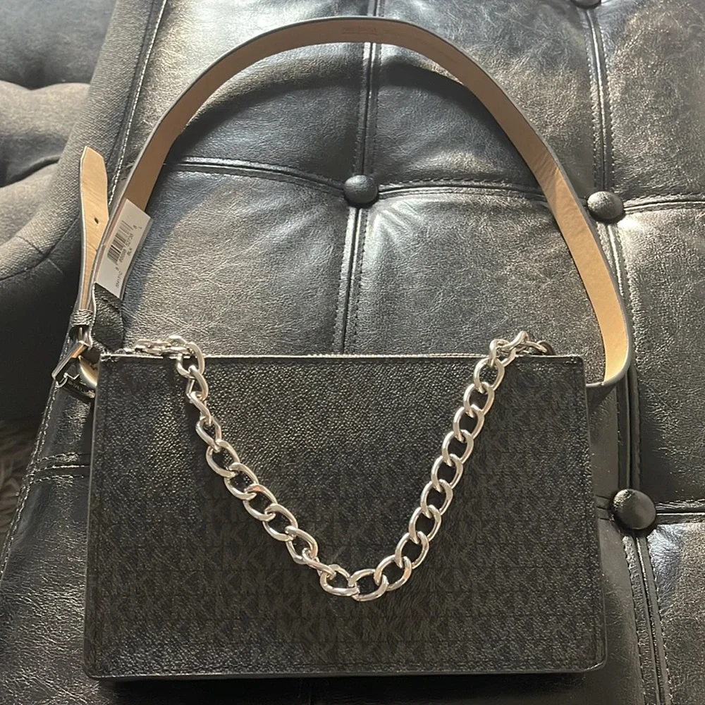 Michael Kors Pack Belt With Pull Chain, Black/Grey, LARGE - Picture 8 of 8